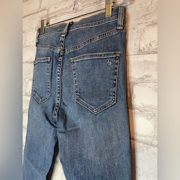 Rag and Bone Patch Work Color Block High Rise Skinny Distressed Hem Jeans - Picture 4 of 7